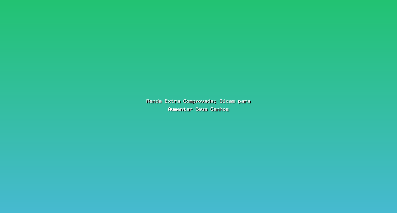 renda extra comprovada
